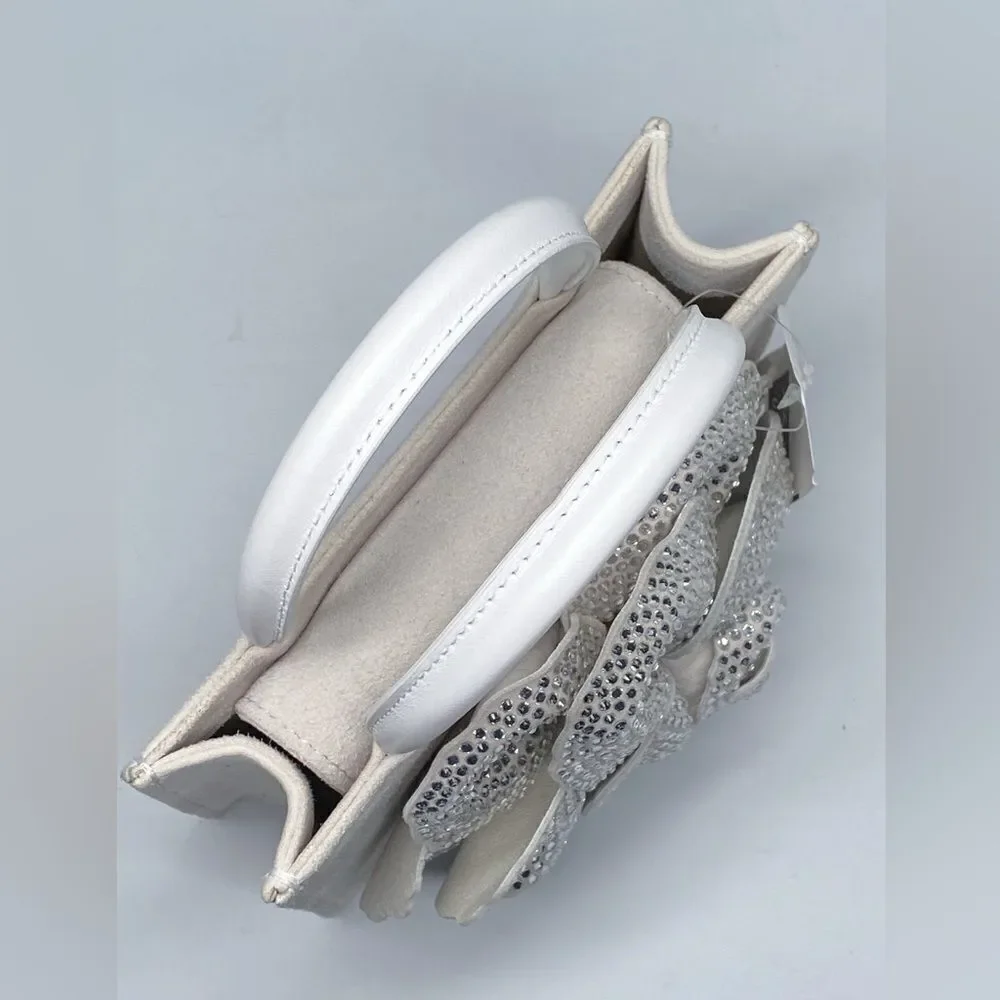 Mach & Mach Crystal Flower Suede Bag